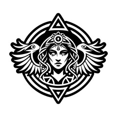 Obraz premium A filled style icon of elysian goddess symbol