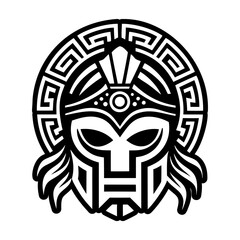 Greek helmet icon in filled style