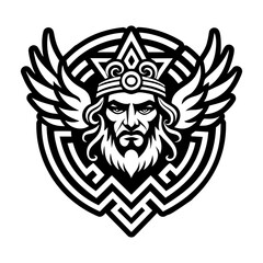 A solid style icon of hermes god symbol