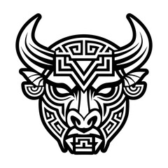 Bull tattoo icon in glyph style