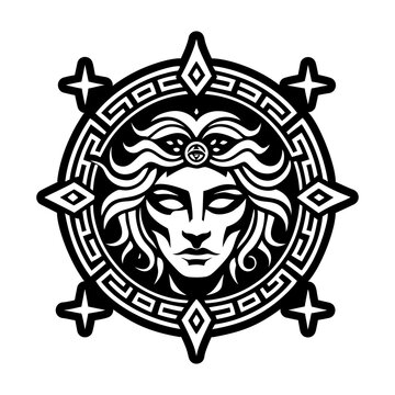 A glyph style icon of morpheus god symbol