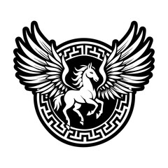Pegasus wings icon in glyph style