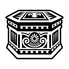 A filled style icon of pandora box symbol