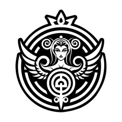 A solid style icon of rhea motherhood symbol