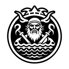 Water god icon in filled style
