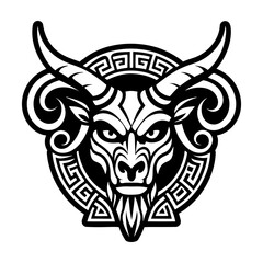 Satyr horns icon in glyph style