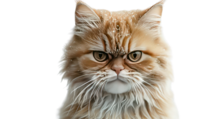 Feline Frustration: A close-up shot of a long-haired cat with a stern expression, embodying the essence of feline displeasure and captivating the viewer's attention.
