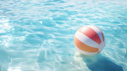 Swimming pool ball, water ripples, summer fun, leisure