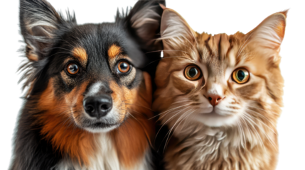 Best Friends Forever: A charming portrait captures the heartwarming bond between a loyal dog and a curious cat.