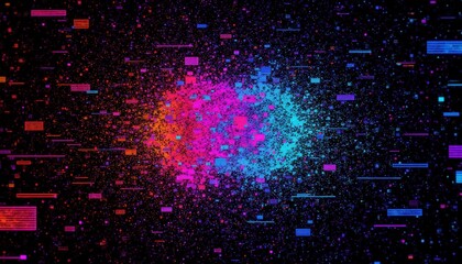 Fototapeta premium Dynamic data visualization digital space graphic design abstract environment aesthetic concept