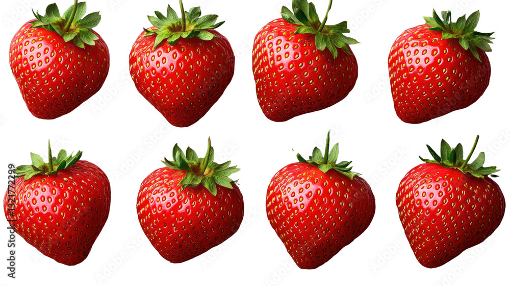 Poster berry abundance: an array of plump, juicy strawberries arranged in a delightful display of vibrant r