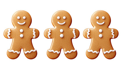 Gingerbread Joy: A trio of charming gingerbread men, decorated with icing and smiles, stand ready to bring holiday cheer. A classic symbol of festive baking and sweet treats.