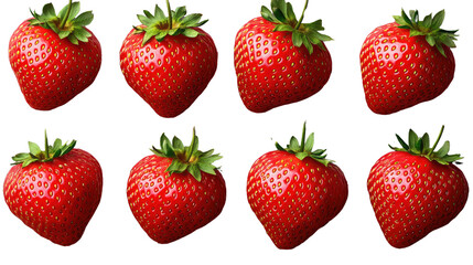 Berry Abundance: An array of plump, juicy strawberries arranged in a delightful display of vibrant red hues, showcasing the perfect ripeness of the summer's harvest.