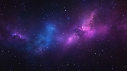 Naklejka premium Cosmic nebula with blue and purple hues, scattered stars.
