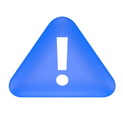Blue warning sign isolated on transparent background png.