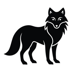 wolf simple icon silhouette vector