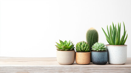 Fototapeta premium Collection of Potted Succulents and Cacti