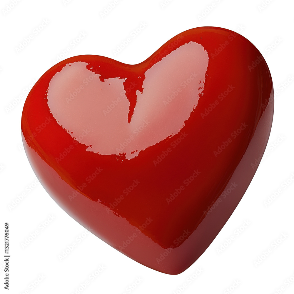 Poster striking red heart shining brightly against a minimalistic background representing love and affectio