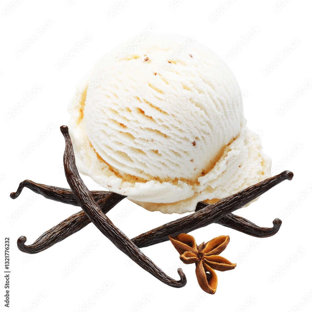 Poster creamy vanilla ice cream topped with cinnamon served in a bowl capturing the essence of indulgence i