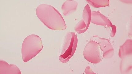 Delicate Pink Rose Petals Floating in Water: A Stunning Floral Composition