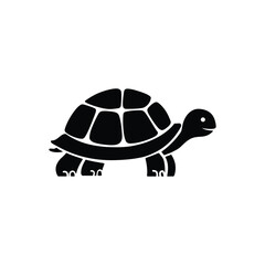 Minimalist Black Turtle Silhouette – Simple Vector Icon for Logos and Branding

