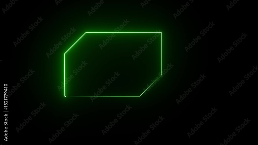 Poster abstract neon rectangle frame animation.