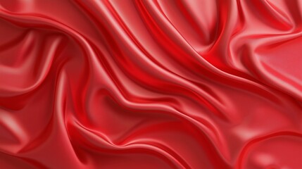 Fototapeta premium Red silk satin fabric abstract background.AI Generative.