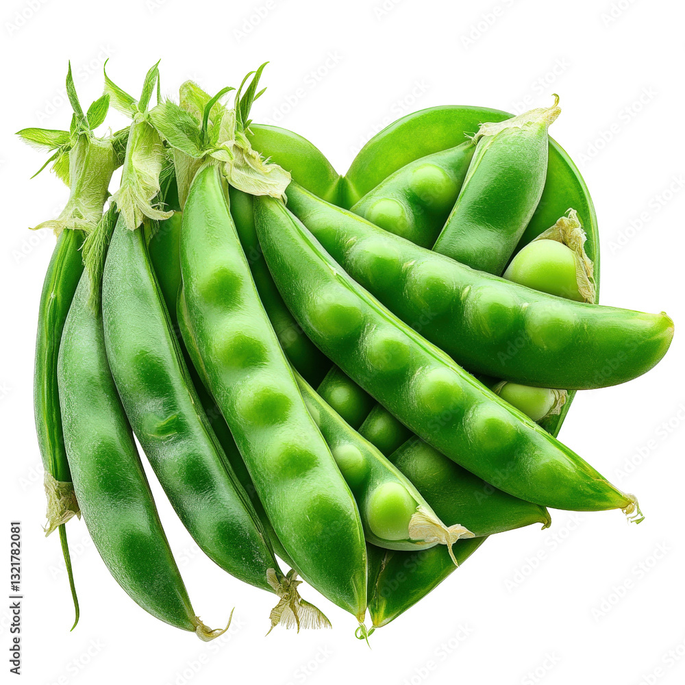 Poster fresh green peas in a rustic setting captured with a soft focus highlighting their vibrant color and