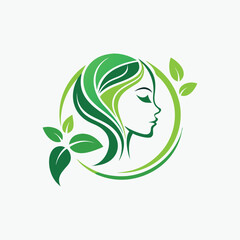 Green beauty women spa and beauty logo design
