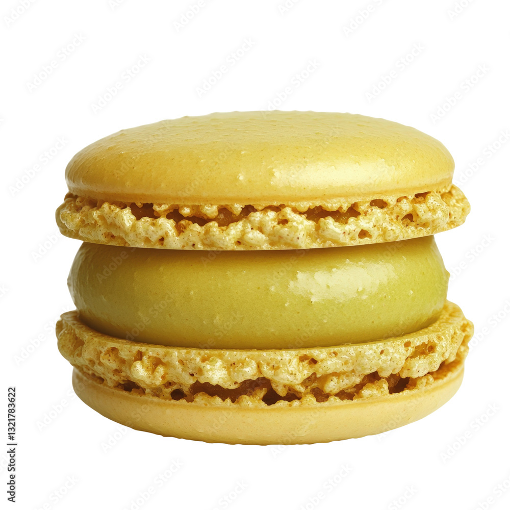 Poster colorful macaron stacked neatly showcasing their delicate texture and vibrant colors perfect for any