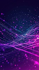 Abstract purple light streaks, digital art, dark background, futuristic design, website banner