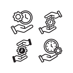 Time Management and Productivity Icon Set.
