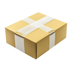 Brown Packaging Box with White Tape for Shipping and Storage Needs
