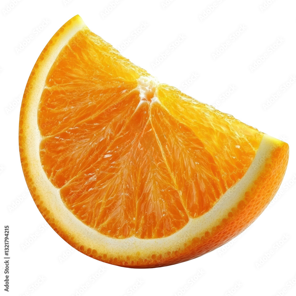 Poster a freshly cut half of an orange displaying its juicy segments and bright orange color perfect for a 