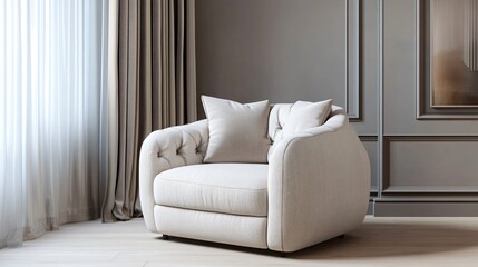 Professional Image of an Elegant Living Room with a Stylish Armchair