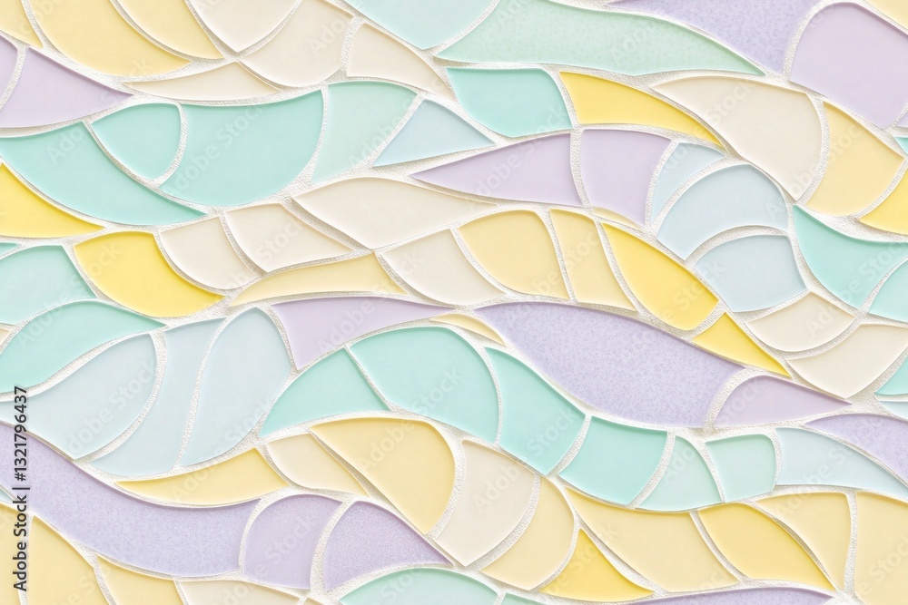 Poster pastel colored mosaic creating wavy pattern background