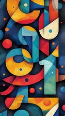 Colorful 3D Numbers and Shapes Surrounded by Vibrant Foliage in a Playful Design