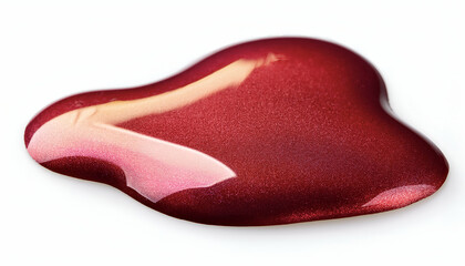 Obraz premium A Dramatic Pool Of Rich, Ruby-red Nail Polish, Glistening With An Alluring Shimmer And Subtle Highlights Against A Stark White Backdrop
