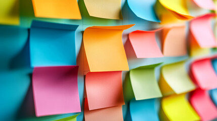 Colorful Sticky Notes on a Wall