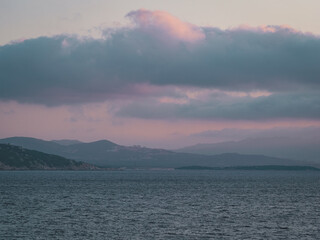 Romantic sunset in Sardinia, Italy 