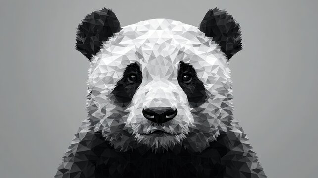Low-poly panda portrait