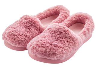 Cozy pink fluffy slippers perfect for relaxing at home, enhancing comfort and style during your leisure time.