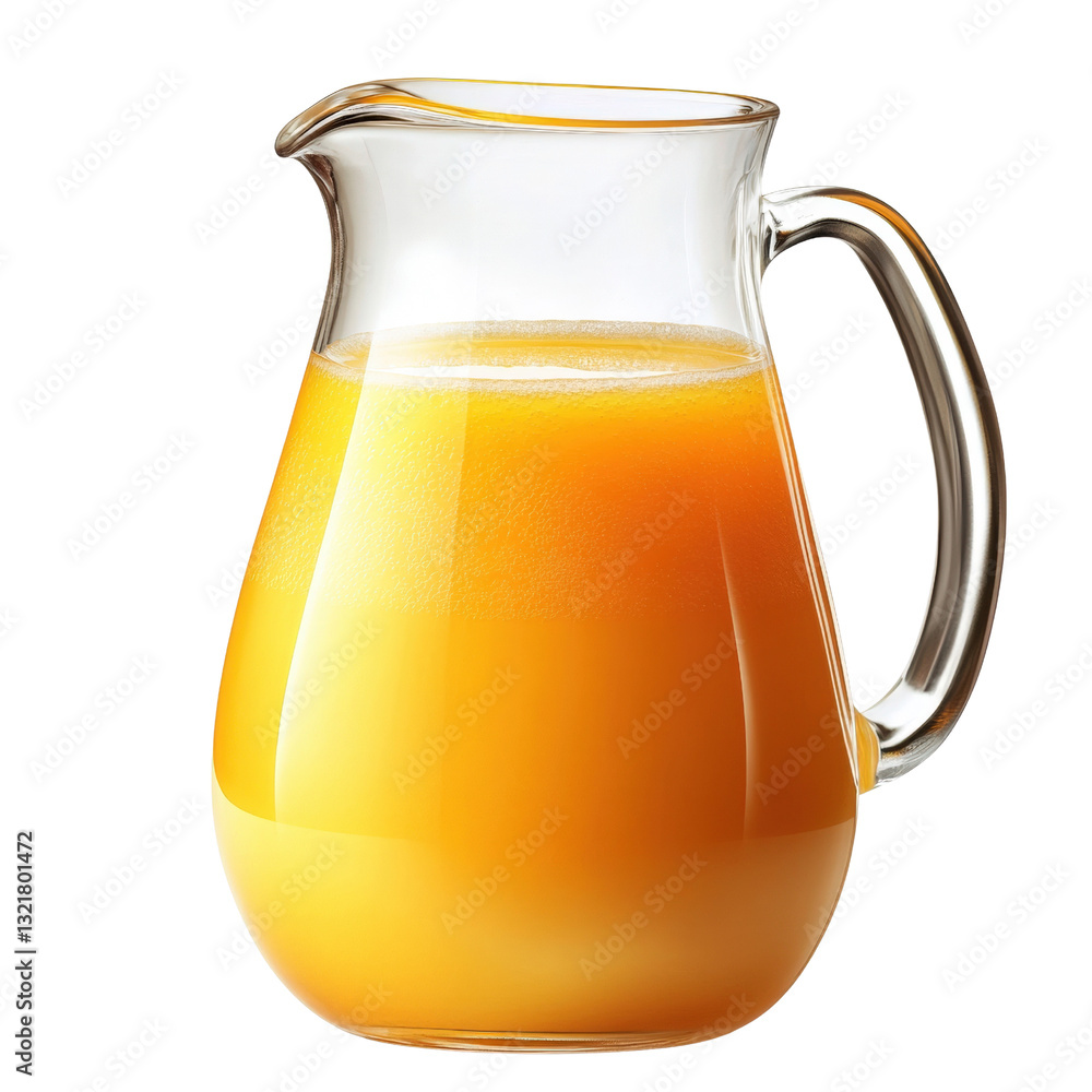 Poster a refreshing pitcher of freshly squeezed orange juice with juicy oranges displayed on a bright kitch