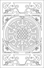 Fototapeta premium sketch vector illustration silhouette design frame background pattern classic vintage ethnic traditional 