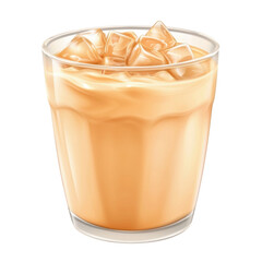 Refreshing Beverage with Ice Cubes in a Tall Glass Container