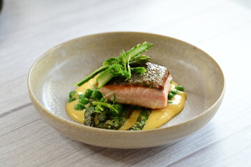 grilled salmon steak