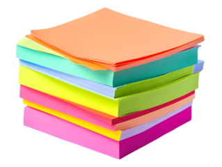 A vibrant stack of colorful sticky notes, ideal for organizing ideas, reminders, and creative brainstorming sessions.