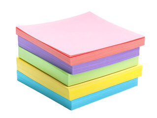 Colorful sticky notes stacked elegantly, perfect for organizing thoughts or brainstorming ideas in a creative workspace.