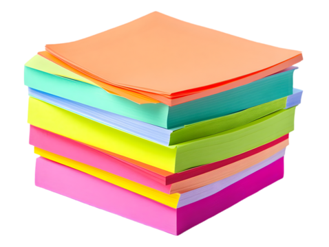 A vibrant stack of colorful sticky notes, ideal for organizing ideas, reminders, and creative brainstorming sessions.