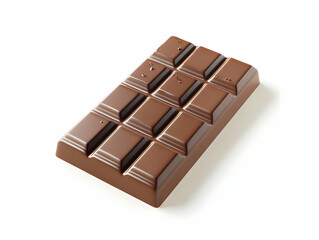 Fototapeta premium A close-up of a rectangular chocolate bar with distinct squares, perfect for dessert and confectionery visuals.